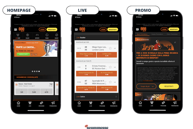 888 SPORT APP SCOMMESSE ONLINE