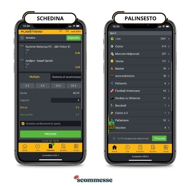 App Planetwin Funzioni