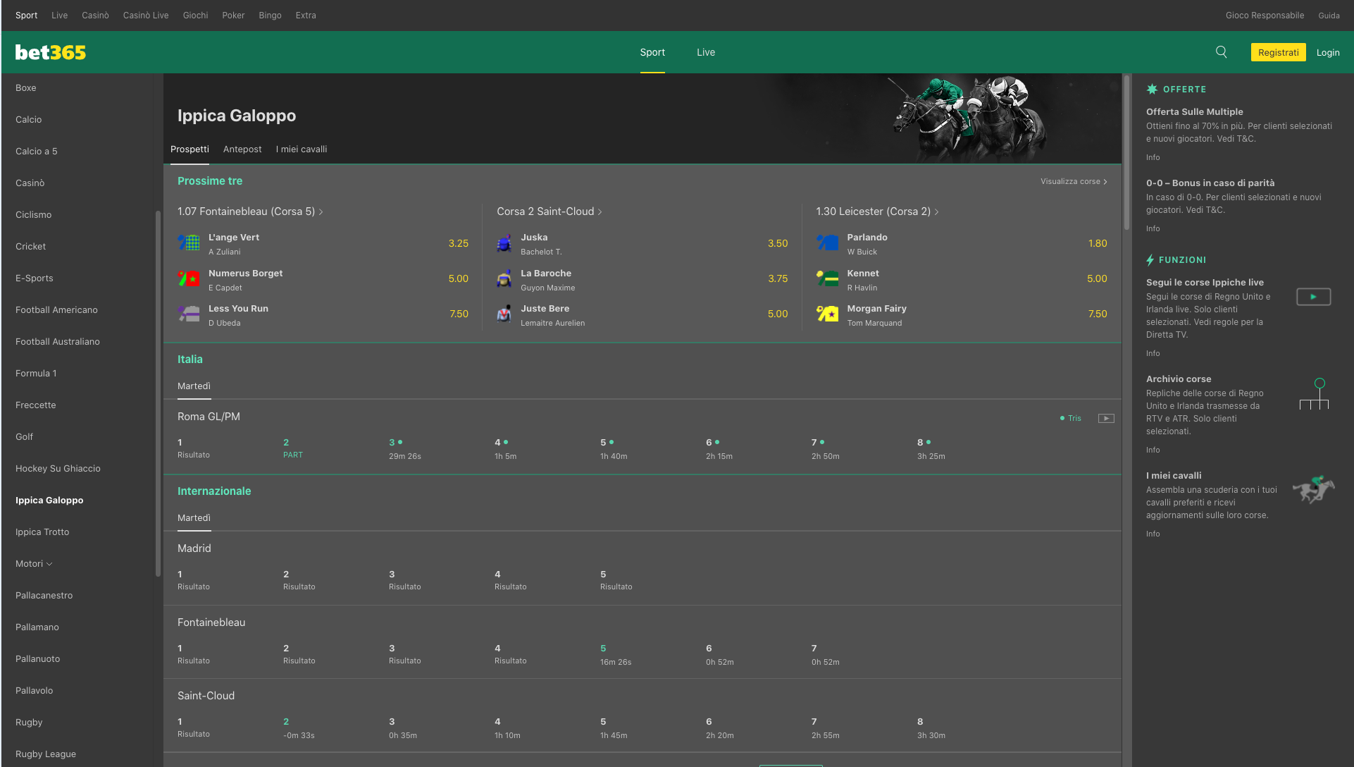 Bet364 Scommesse Ippica