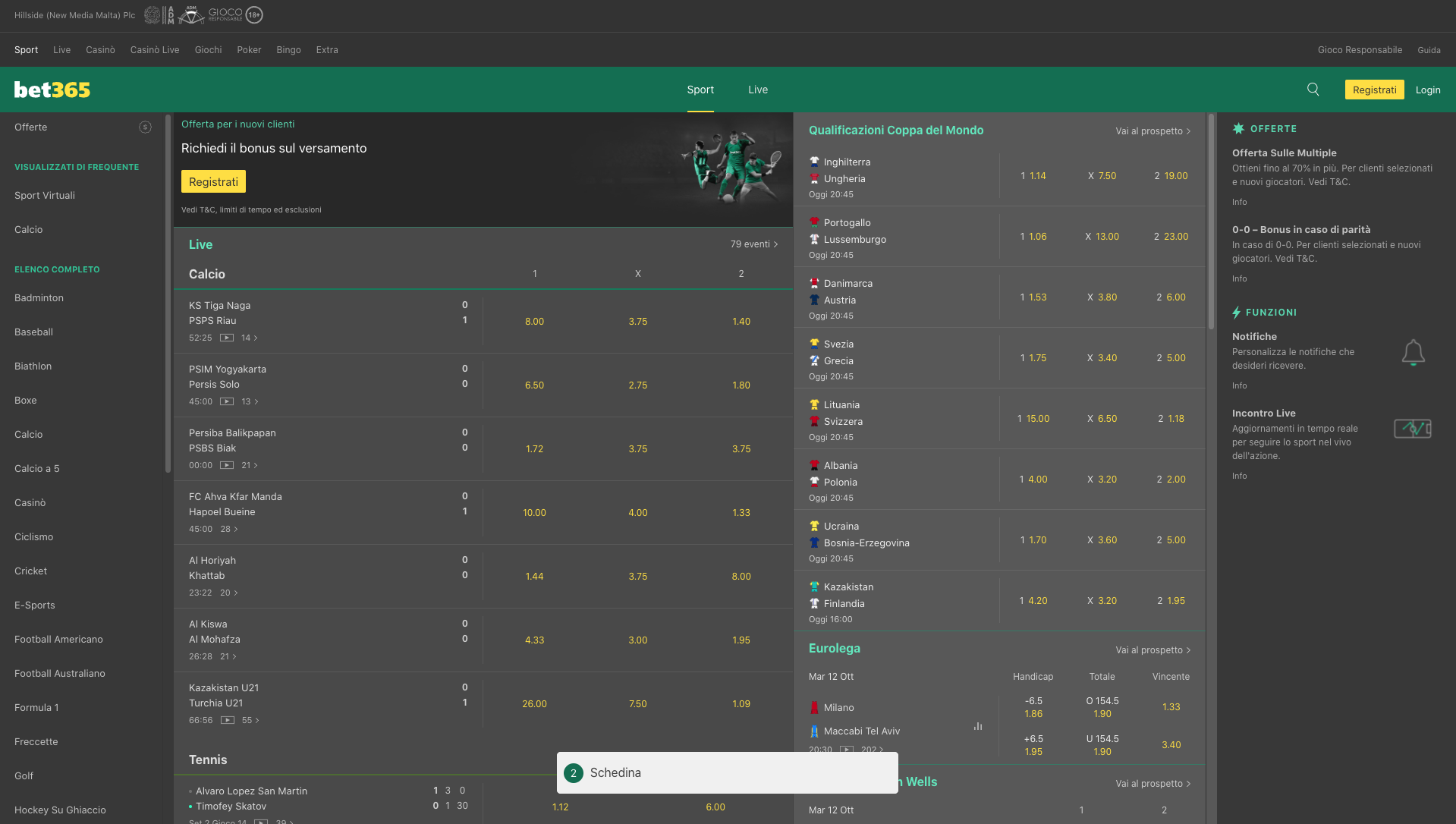 Bet365 Scommesse
