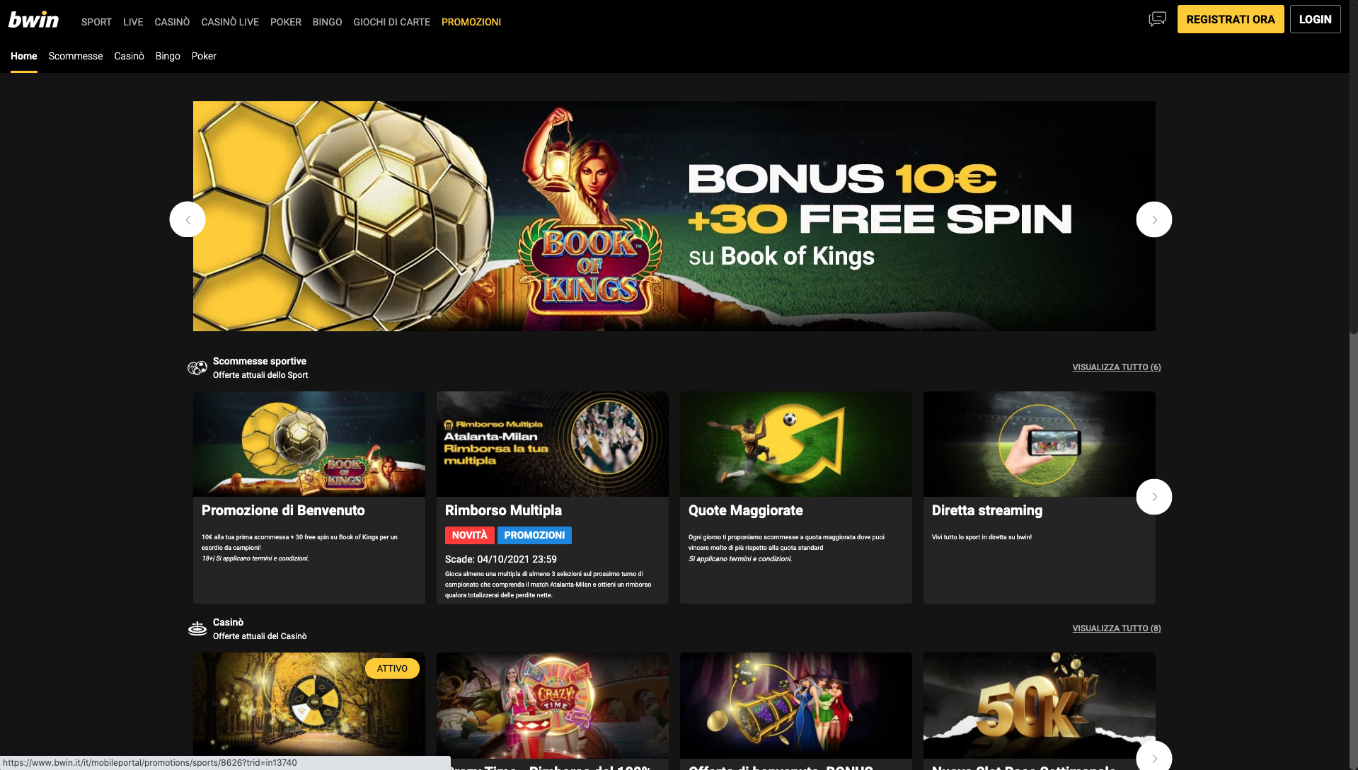 Bwin Promozioni Desktop