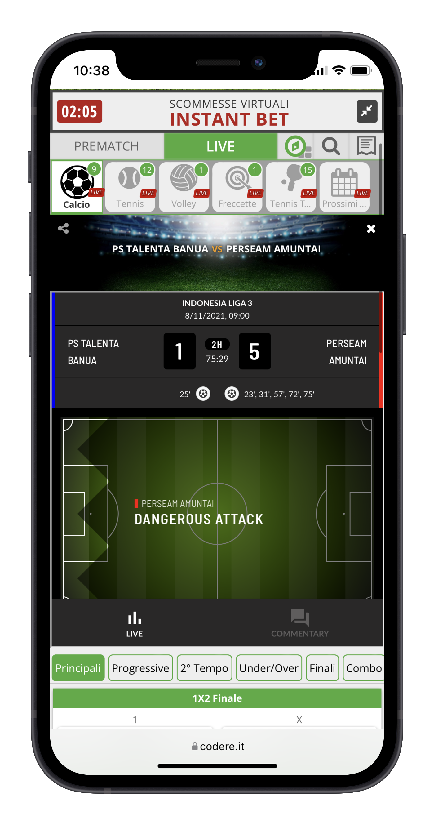 Codere Live Score Mobile