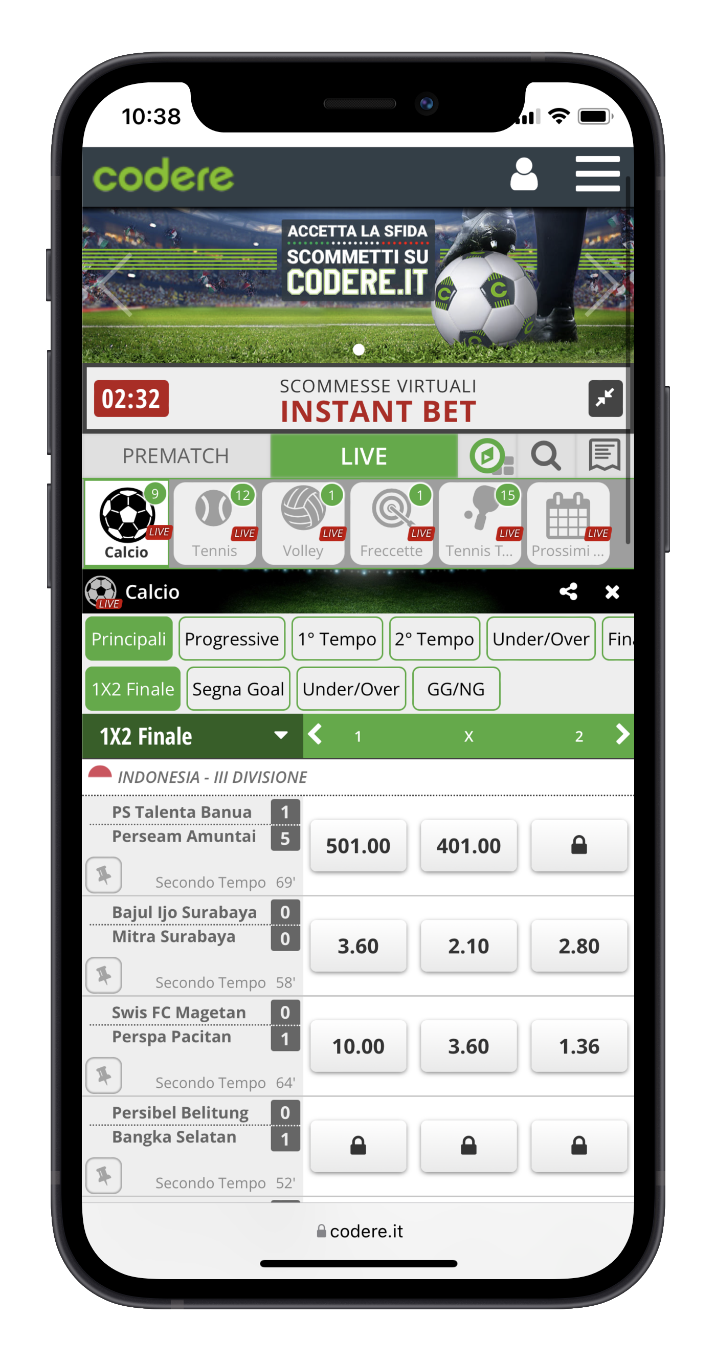 Codere Scommesse Live Mobile