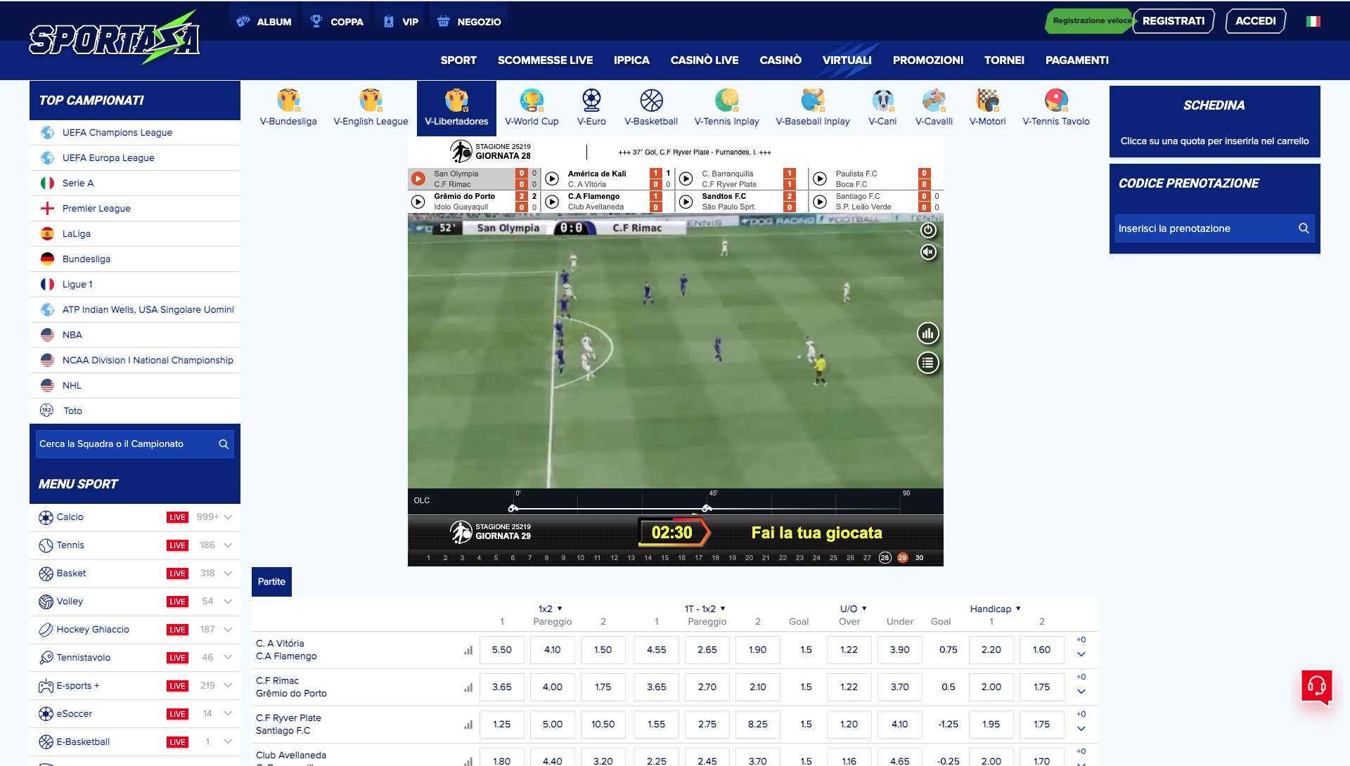 Sportaza scommesse virtuali