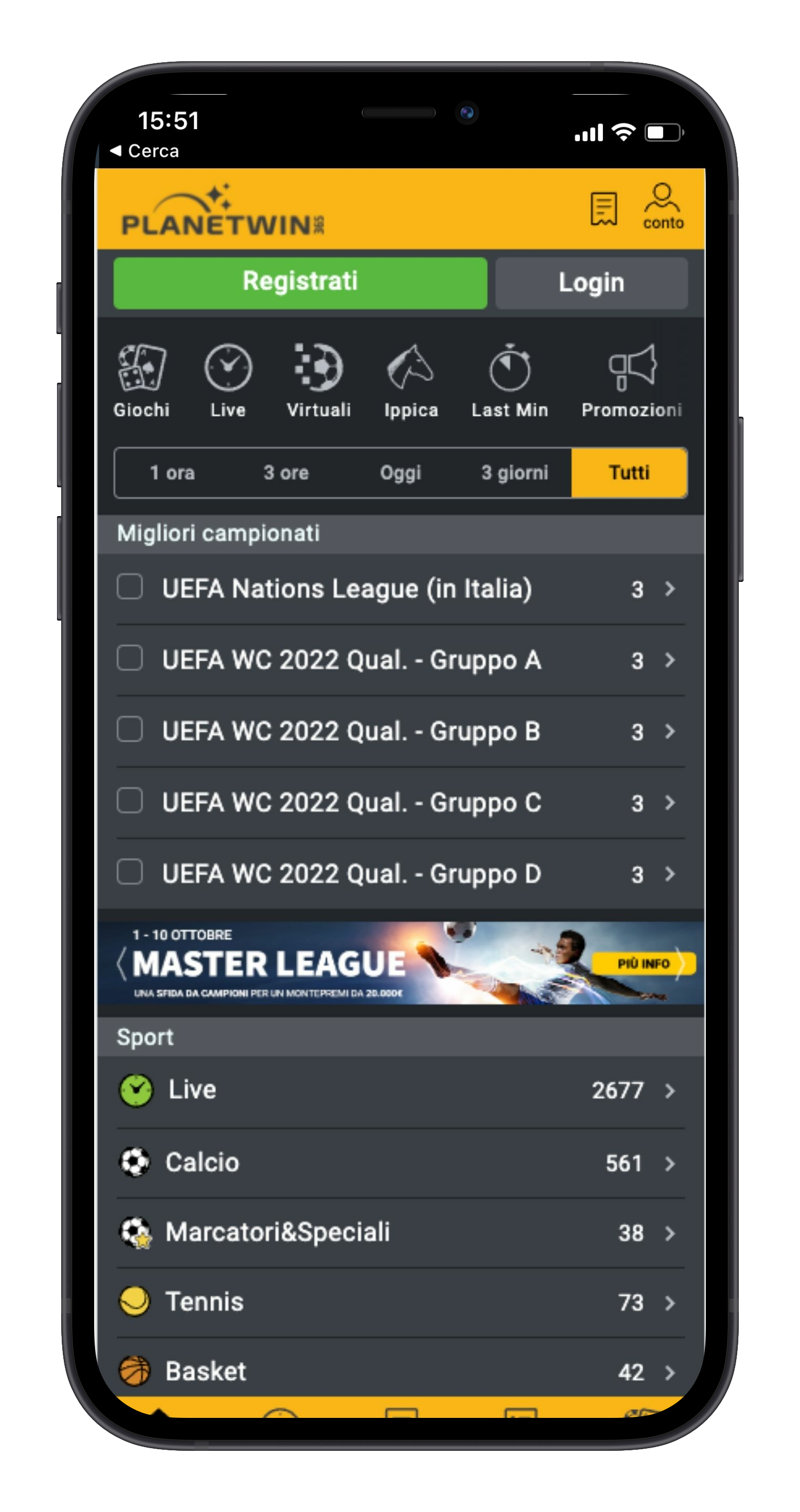 Planetwin Scommesse Mobile