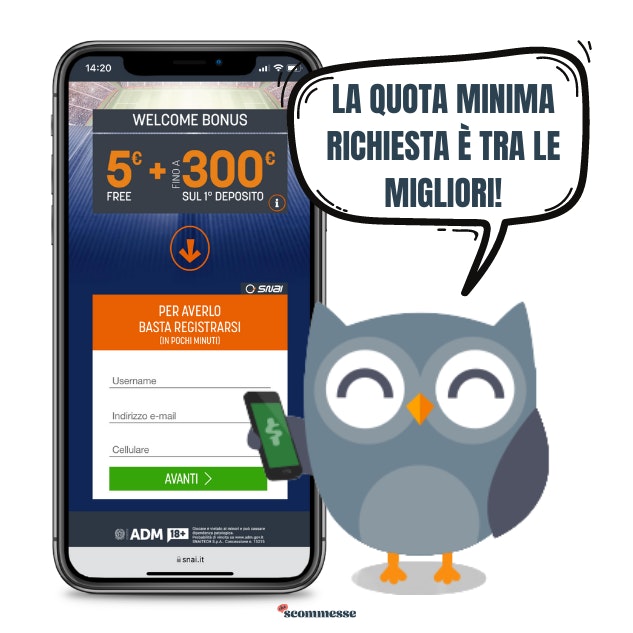 SNAI QUOTA BONUS BENVENUTO