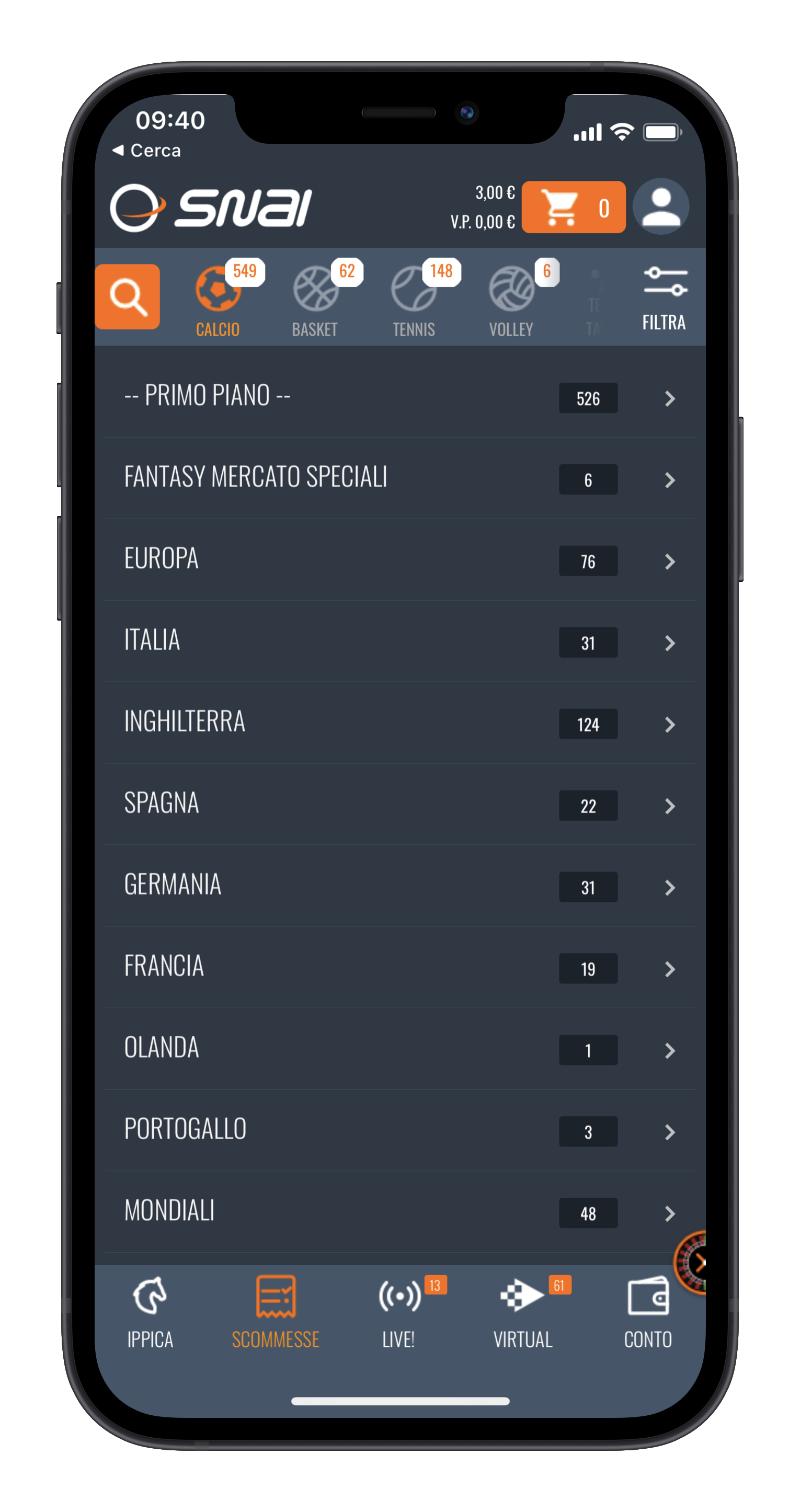Snai Scommesse Sportive