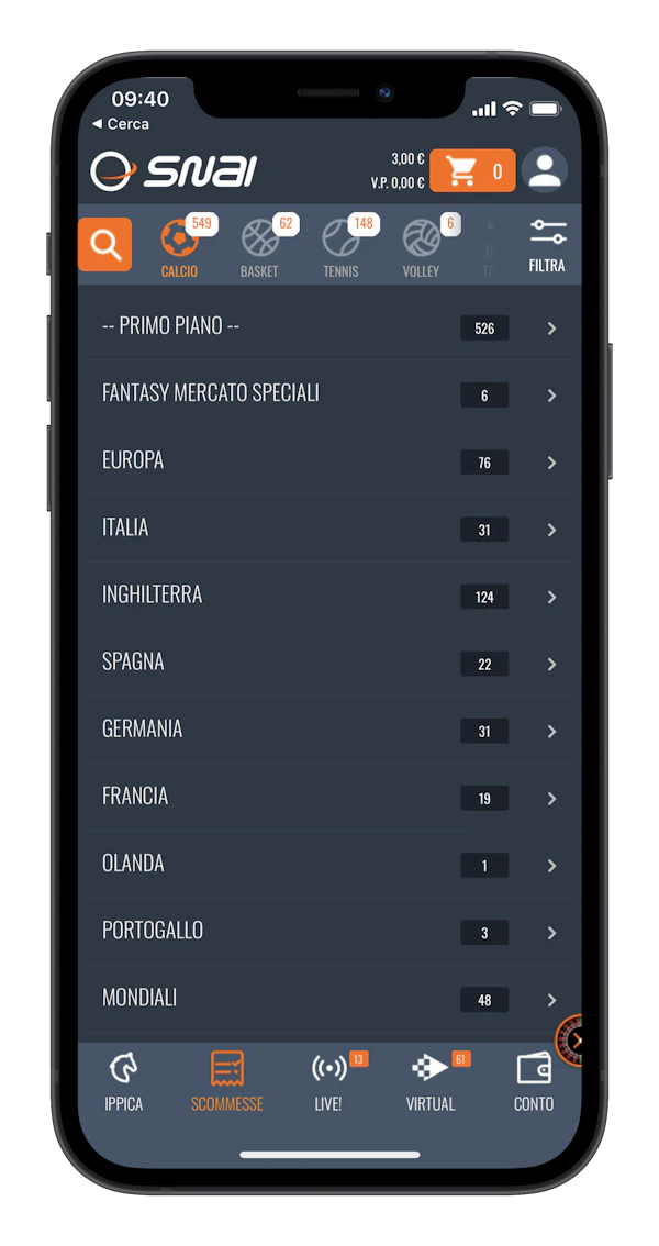 Scommesse sportive snai online
