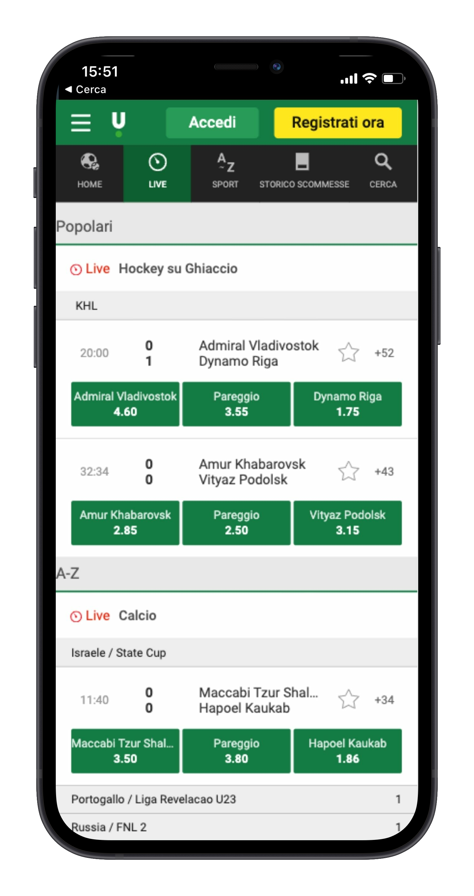 Unibet Scommesse Live Mobile