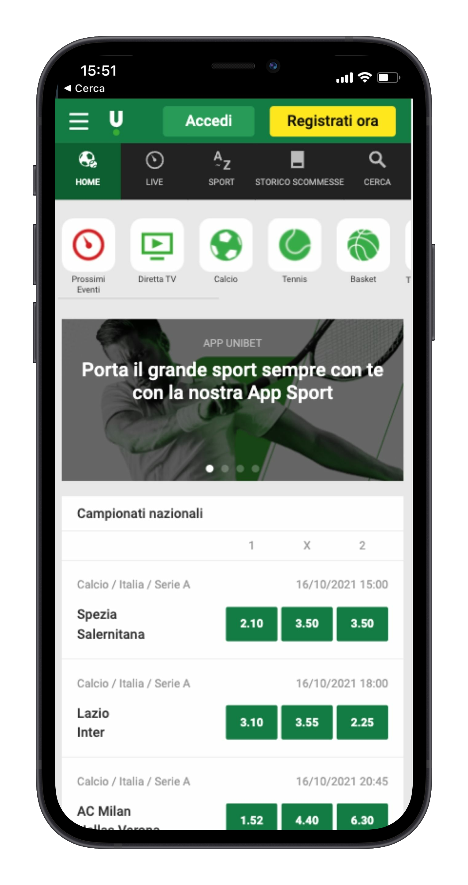 Unibet Scommesse Mobile