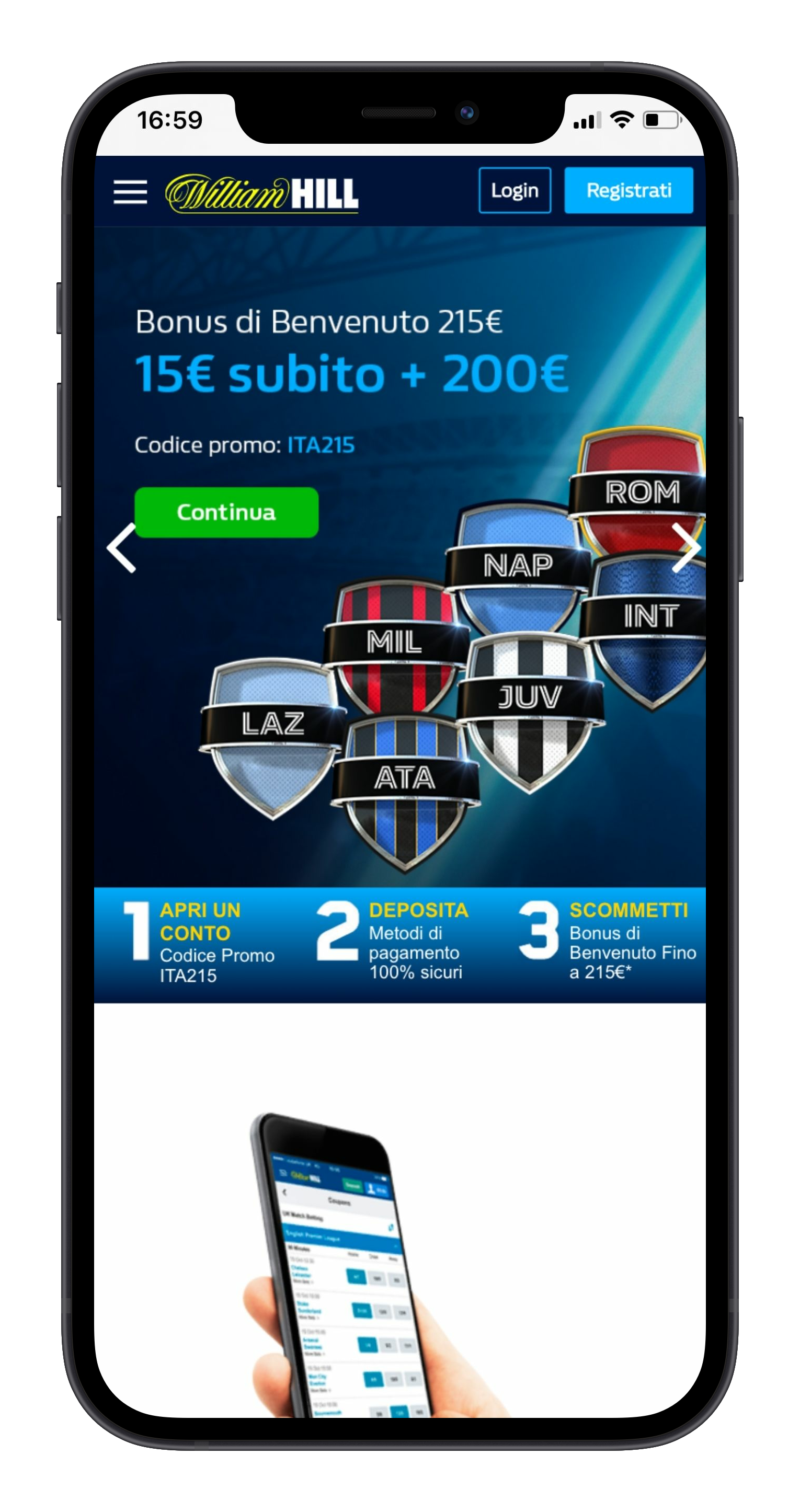 William Hill Homepage Mobile