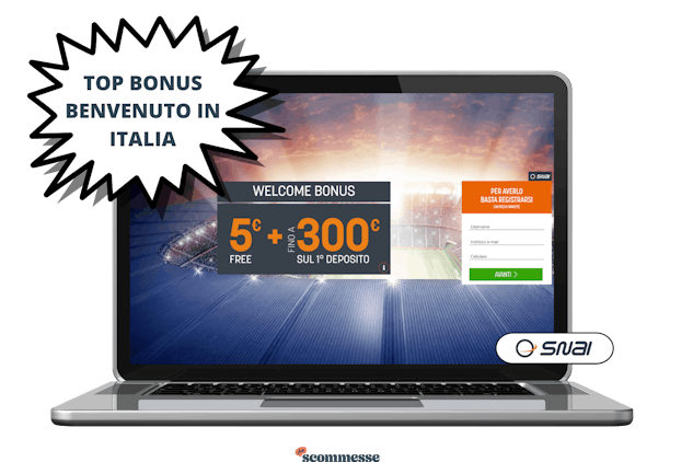 Bonus benvenuto snai per scommettere online
